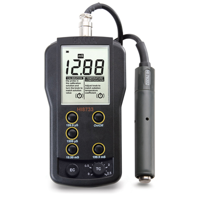 哈納微電腦溫度補償功能電導率EC測定儀HI8733