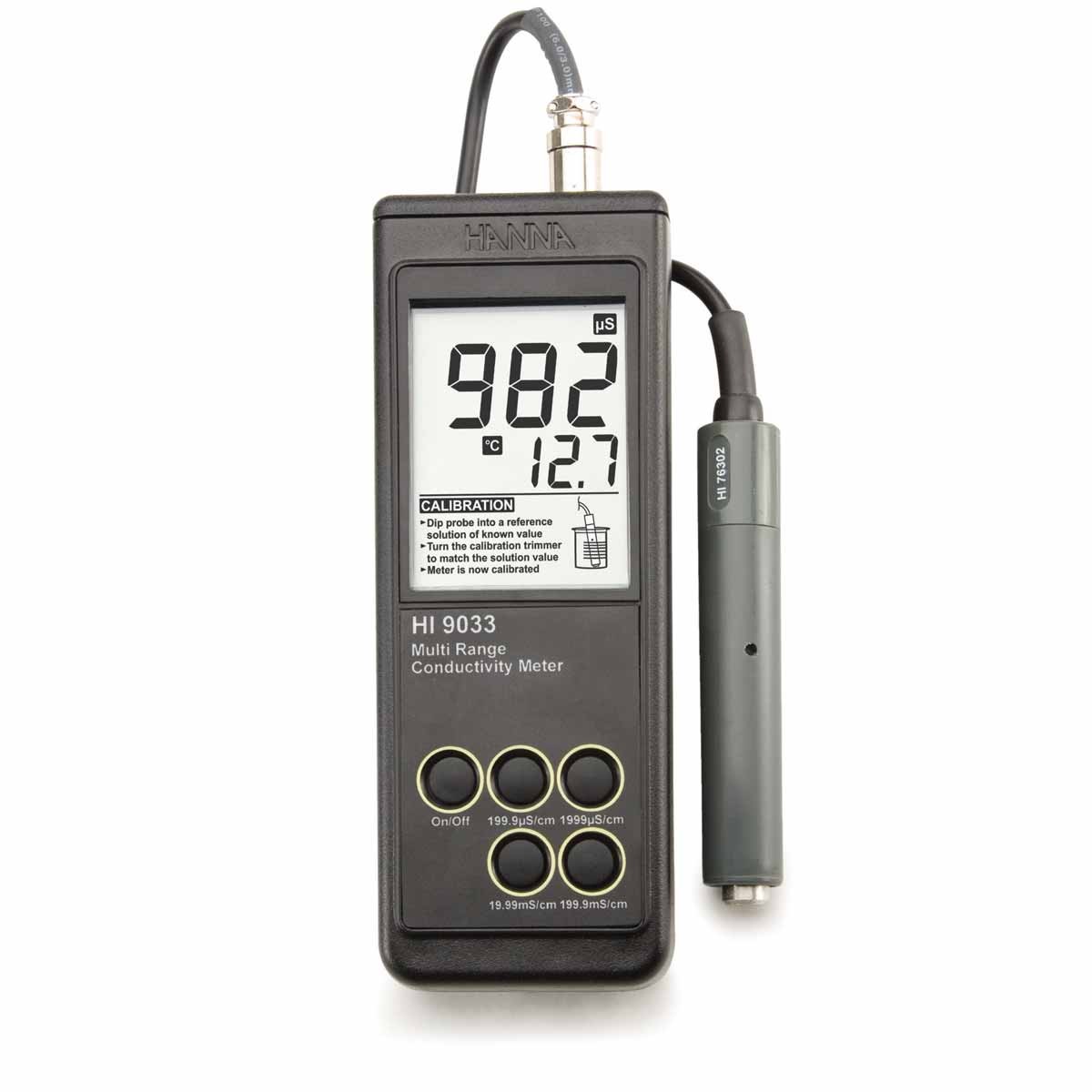 哈納微電腦溫度補償功能電導率EC測定儀HI9033
